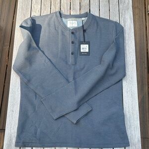 Billy Reid Slate Gray Long-Sleeve Henley